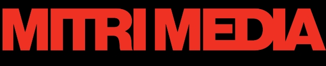 Mitri Media typography logo, red